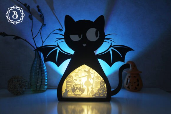 Cat Bat Wings Halloween Shadow Box SVG Review