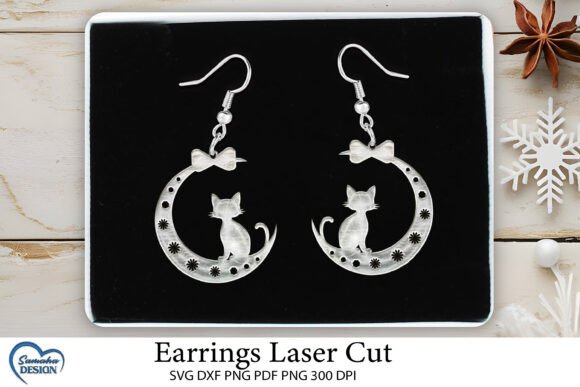 Cat Earrings Laser Cut SVG Design Review