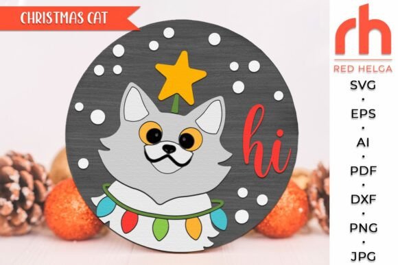 Cat Hi SVG Christmas Door Sign Cut File Review
