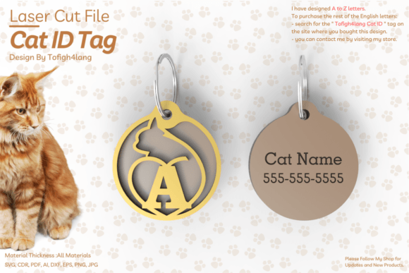 Cat ID Tag Laser Cut Alphabet Design Review
