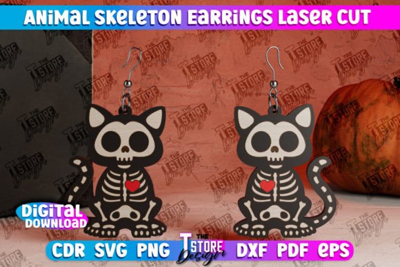 Cat Skeleton Earrings Jewelry Design Review