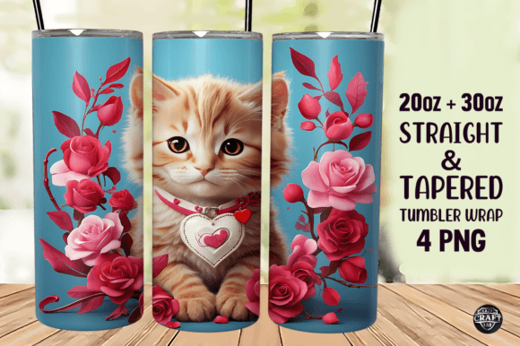 Cat with Roses Skinny Tumble Wrap 20oz Review