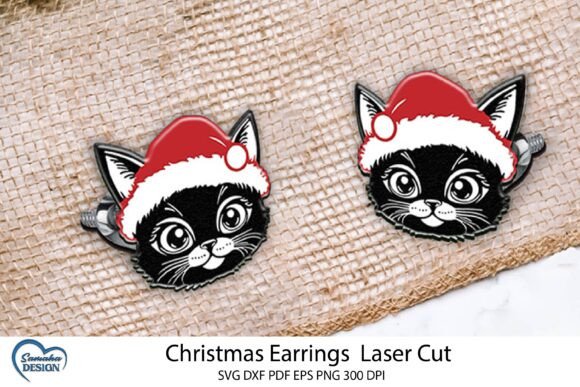 Christmas Cat Earrings Laser Design Review