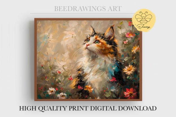 Cute Oil Paint Adorable Cat Wall Art 02 Review