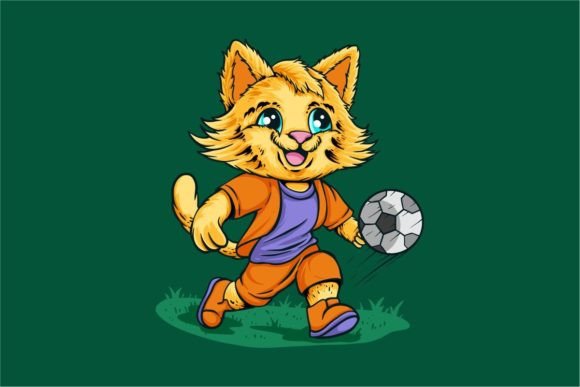 Football Cat Cartoon T-shirt Design Review