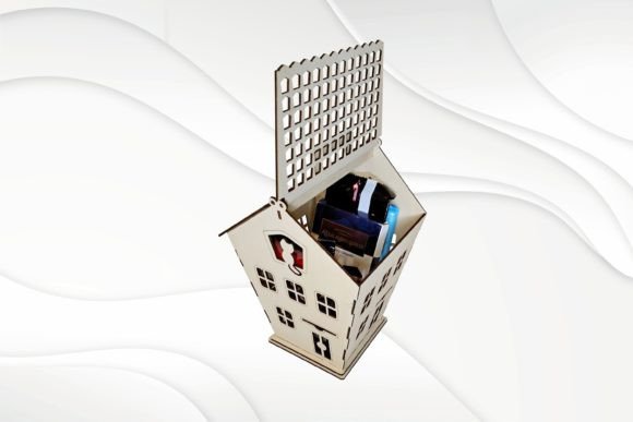 Gift Box House with Cat Laser Cut File Review