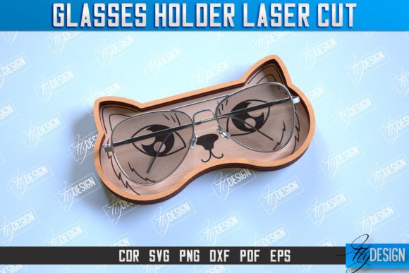 Glasses Holder Laser Cut Cat Face CNC