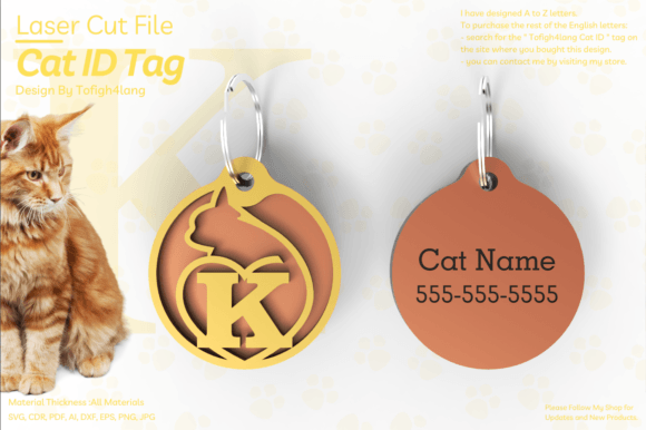 K Cat ID Tag Laser Cut File Review
