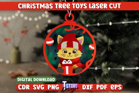 Layered Christmas Tree Toy Cat CNC Review