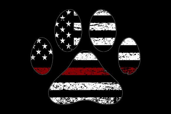 Paw with Thin Red Line Flag Embroidery Review