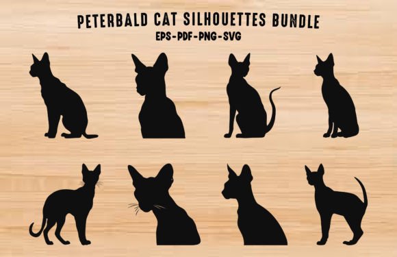 Peterbald Cat Black Silhouettes Clipart Review
