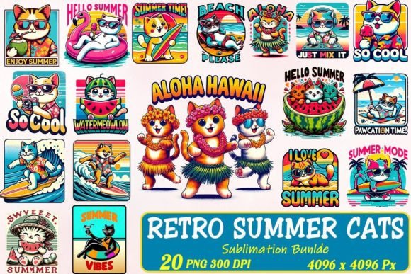 Retro Summer Cat Sublimation Bundle Review