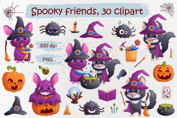 Spooky Frinds 30 Clipart Review for Embroidery Projects