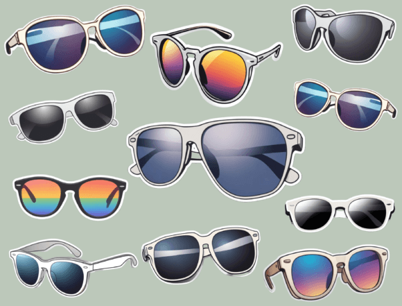 Sunglasses Stickers for Embroidery Projects