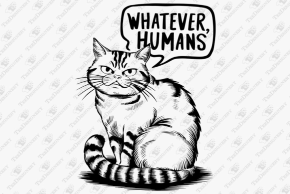 Whatever Humans Sarcastic Cat Antisocial Embroidery Review